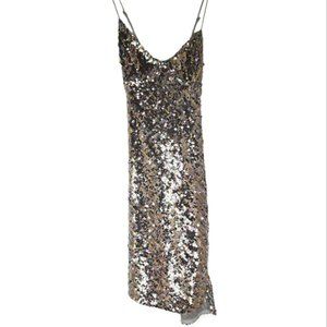 Bodycon Dress For Love  &  Lemons size 10 Showtime sparkle sequin bodycon silver